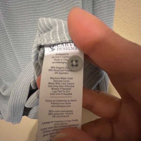 Carve Designs Shirt Womens Small Gray Striped Henley Emma Casual Athleisure - Picture 7 of 8